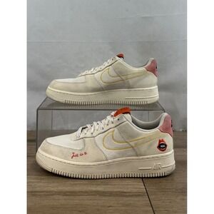 Nike Air Force 1 Low "Just Do It" Kiss Logo Beige Women US 9.5 DQ7656 100